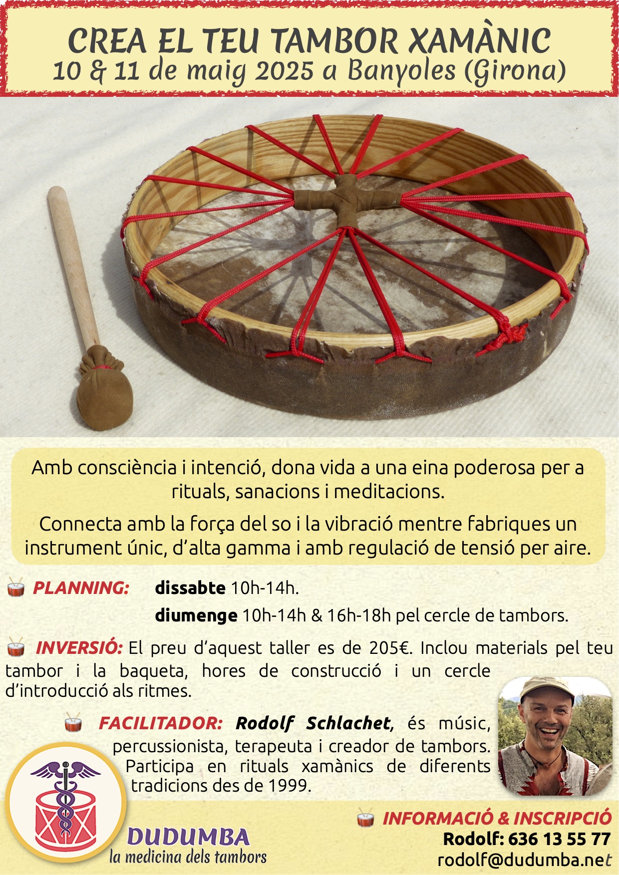 Taller de fabricacion de tambors xamanics maig 2025
