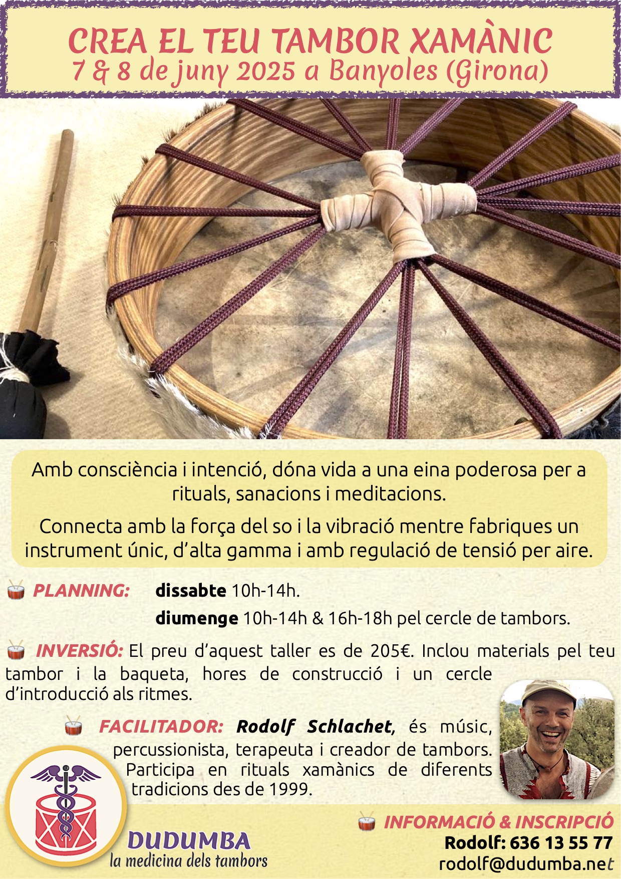Taller de fabricacion de tambors xamanics juny 2025- Taller de fabricacion de tambores chamanicos
