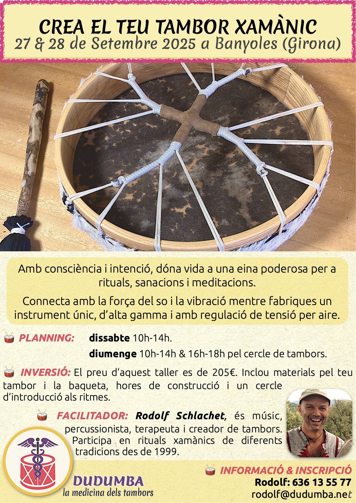 Taller de fabricacion de tambors xamanics setembre 2025- Taller de fabricacion de tambores chamanicos