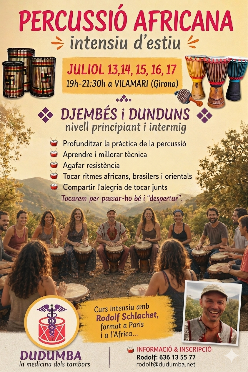 Curso intensivo depercusion con djembés y dunduns